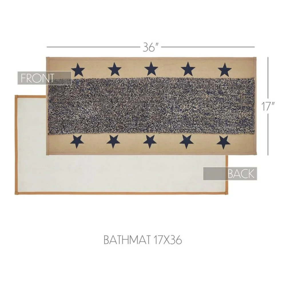 New Star Bath mat in Navy and Tan